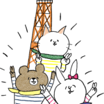 友達のフォトブックスタンプ素材：東京タワー・旅行・猫・熊・うさぎ・仲良し