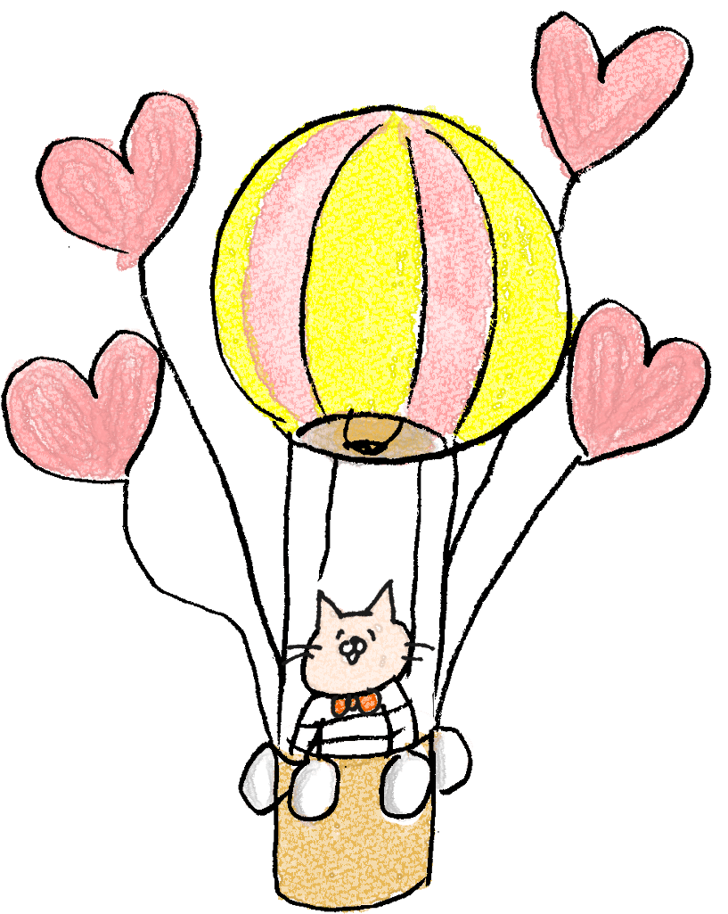 赤ちゃん・出産のフォトブックスタンプ素材：気球・ハート