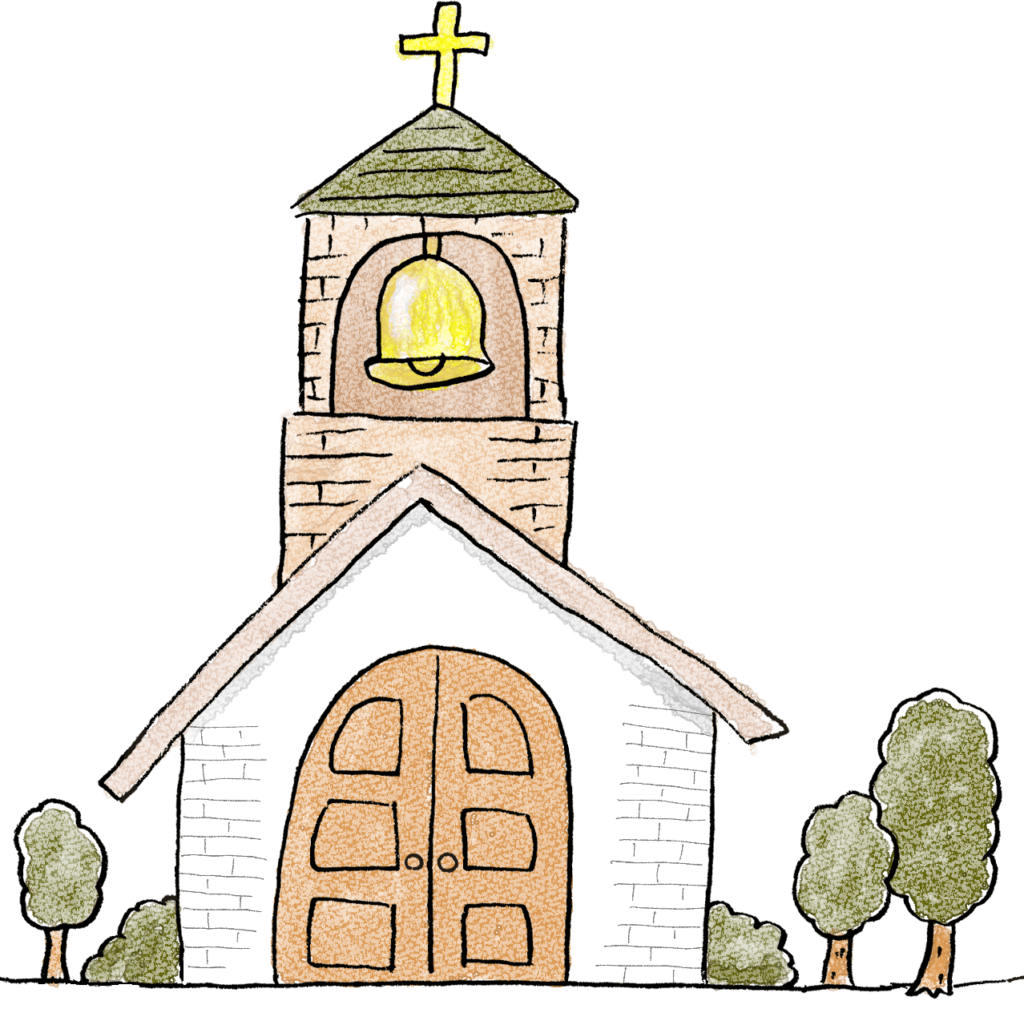 教会・ベル・挙式：結婚式・ウエディングのスタンプ素材