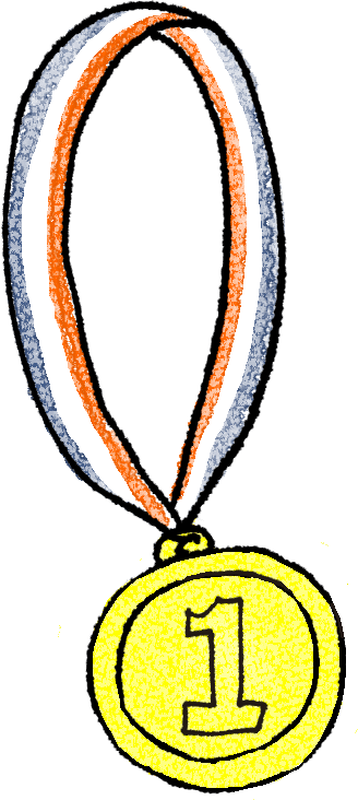 メダル・優勝・一位：運動会のスタンプ素材