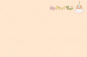赤ちゃん・ファーストイヤーのフォトブックテンプレート　ケーキ　ピンク　ビスタプリント　縦長サイズ（表紙の背景用 / スマホで使用可能）